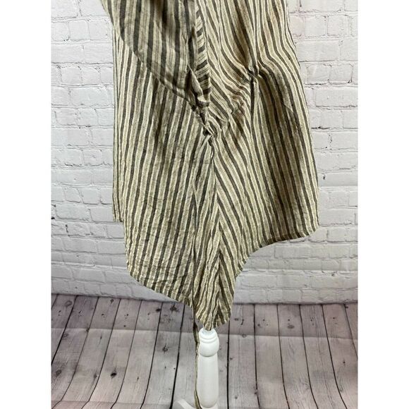 VLAS BLOMME linen striped kimono boho lagenlook tunic blouse size F Japan NWOT - Picture 8 of 10